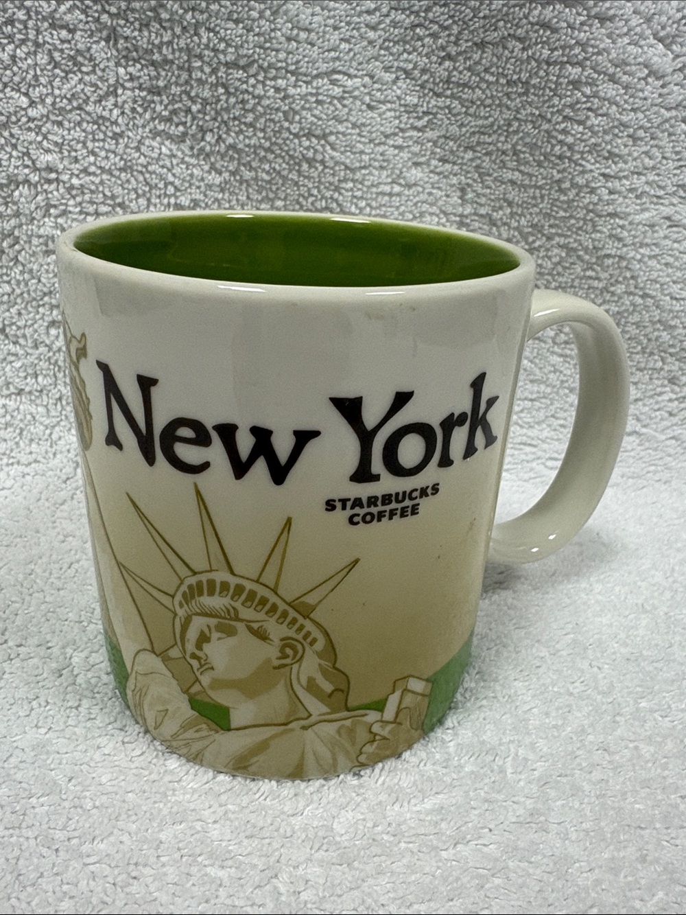 Starbucks New York Mug - Cream Exterior with Green Interior collectible
